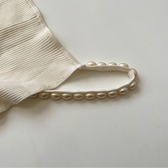 House of Harlow 1960 Ivory Cloud Dancer Dress with Pearl Straps, Size XS - Picture 5 of 9